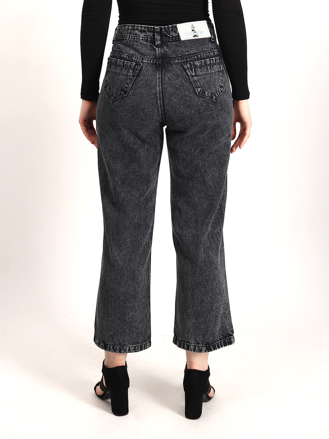 Distressed Black-Grey Jean