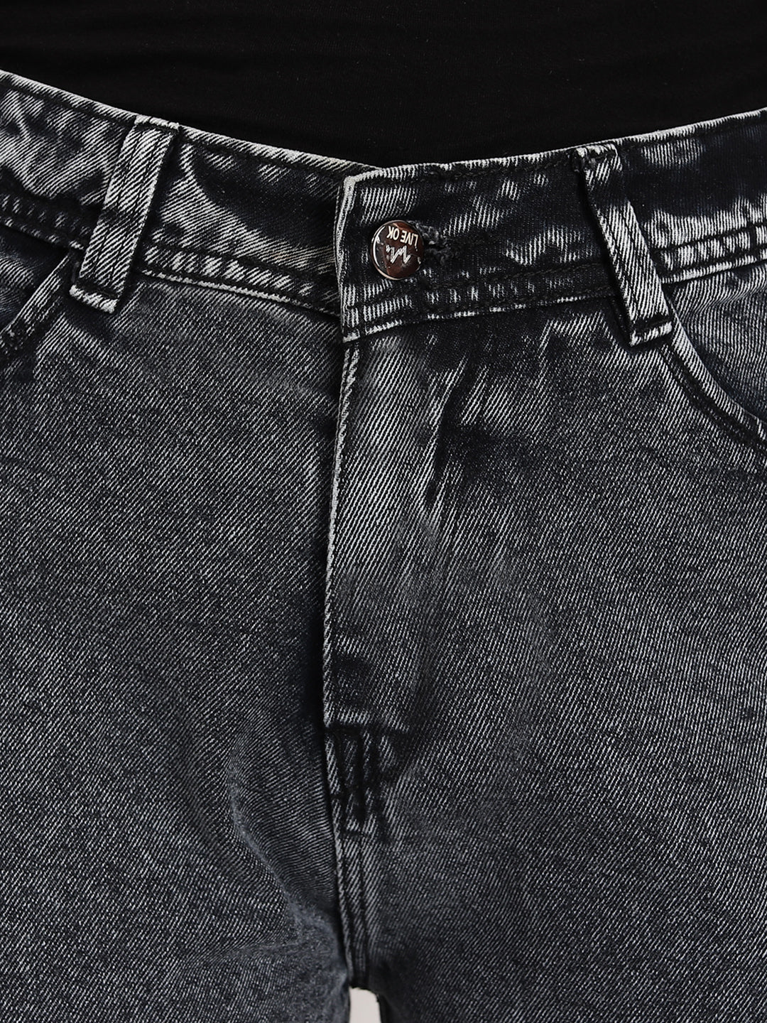 Distressed Black-Grey Jean