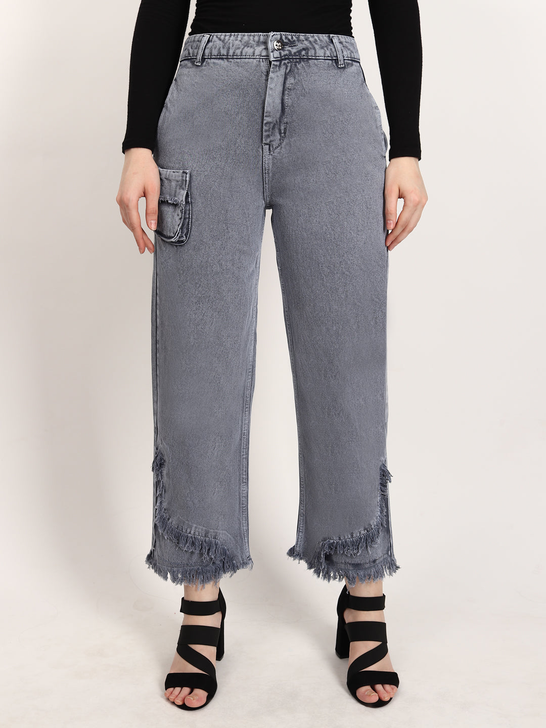 Exclusive Mobile Pocket  Grey Jeans