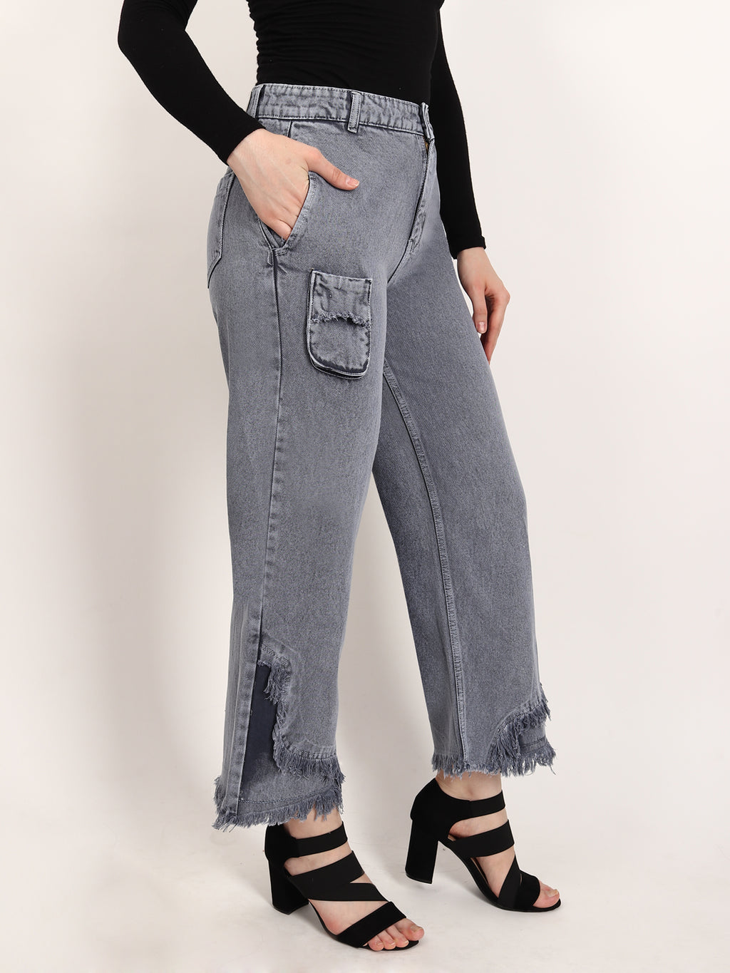 Exclusive Mobile Pocket  Grey Jeans