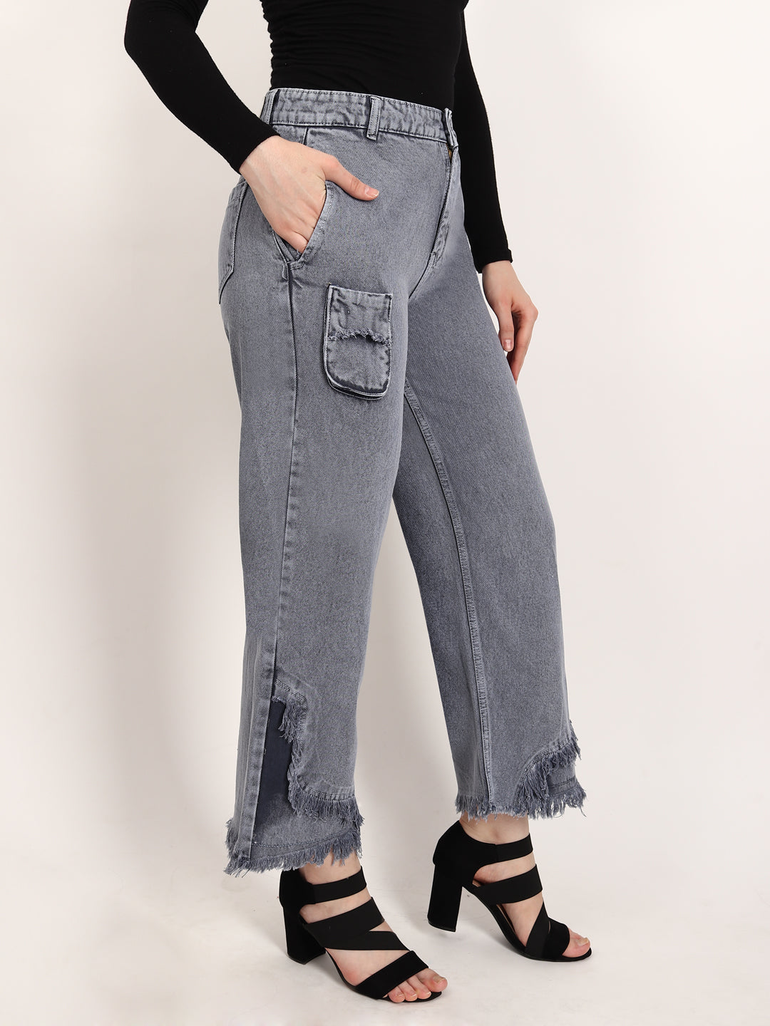 Exclusive Mobile Pocket  Grey Jeans