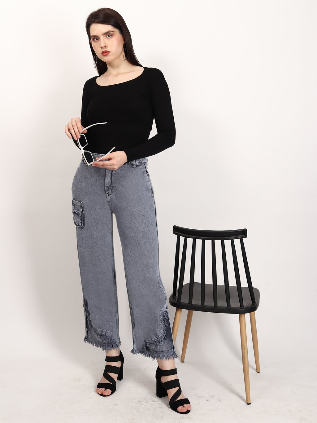 Exclusive Mobile Pocket  Grey Jeans